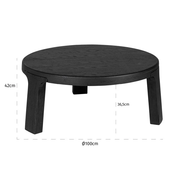 Ronde Salontafel Zwart 3 Ronde Salontafel Zwart - Afbeelding 3