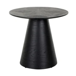 Ronde Bijzettafel Zwart Hout