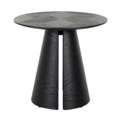 Ronde Bijzettafel Zwart Hout -VTwonen Verkoopwinkel richmond interiors blax ronde bijzettafel zwart hout 02