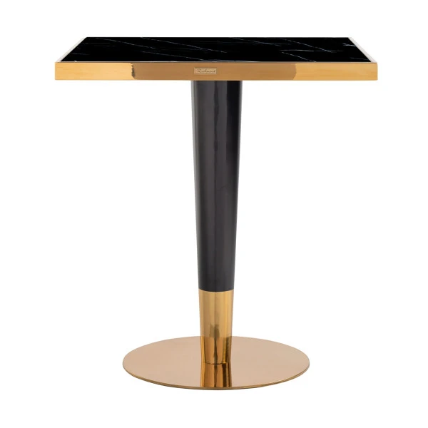 Vierkante Bistrotafel Goud Marmer