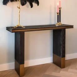 Design Wandtafel Zwart Met Goud