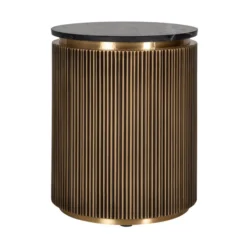 Bijzettafel Messing Met Marmer