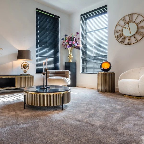 Bijzettafel Messing Met Marmer 2 Bijzettafel Messing Met Marmer - Afbeelding 2