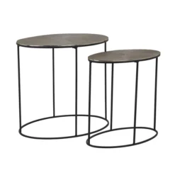 Ovale Bijzettafelset Aluminium