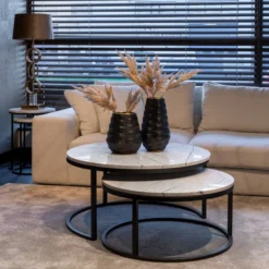 Ronde Salontafels Wit Marmer