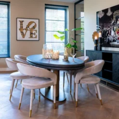 Eettafel Messing Poot 9 Eettafel Messing Poot -VTwonen Verkoopwinkel richmond interiors macaron eettafel messing poot 05