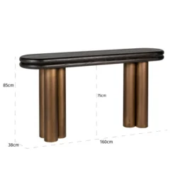 Ovale Sidetable Messing -VTwonen Verkoopwinkel richmond interiors macaron ovale sidetable messing 04