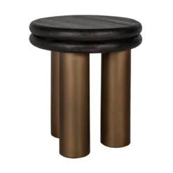 Ronde Bijzettafel Messing