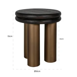 Ronde Bijzettafel Messing -VTwonen Verkoopwinkel richmond interiors macaron ronde bijzettafel messing 03