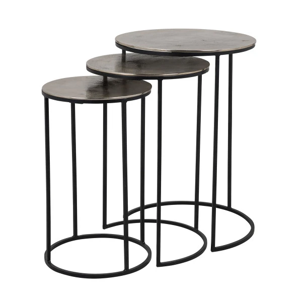Ronde Bijzettafelset Aluminium 1 Ronde Bijzettafelset Aluminium