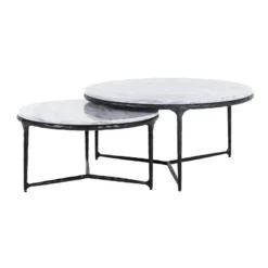 Ronde Salontafelset Wit Marmer