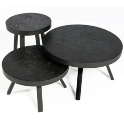 Ronde Bijzettafel Zwart Teak Hout 8 Ronde Bijzettafel Zwart Teak Hout -VTwonen Verkoopwinkel ronde bijzettafel zwart teak hout black teak bodio 04