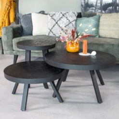 Ronde Bijzettafel Zwart Teak Hout 9 Ronde Bijzettafel Zwart Teak Hout -VTwonen Verkoopwinkel ronde bijzettafel zwart teak hout black teak bodio 05