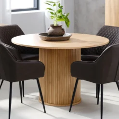 Ronde Eettafel Eiken -VTwonen Verkoopwinkel ronde eettafel eiken bodio sway 04