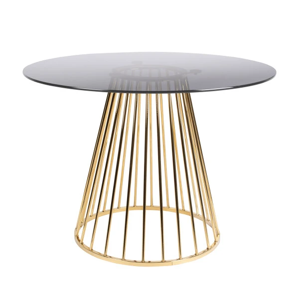 Ronde Eettafel Glas Met Goud 2 Ronde Eettafel Glas Met Goud - Afbeelding 2