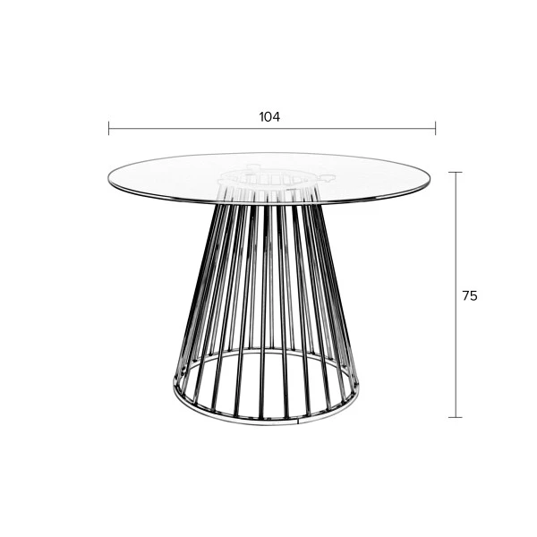Ronde Eettafel Glas Met Goud 8 Ronde Eettafel Glas Met Goud - Afbeelding 8