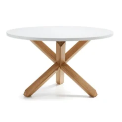Ronde Eettafel Wit Met Eiken