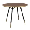 Ronde Eettafel Walnoot En Messing