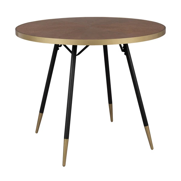 Ronde Eettafel Walnoot En Messing 1 Ronde Eettafel Walnoot En Messing
