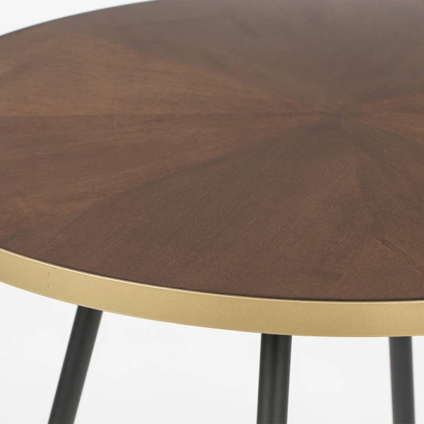 Ronde Eettafel Walnoot En Messing 3 Ronde Eettafel Walnoot En Messing - Afbeelding 3