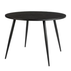 Ronde Eettafel Zwart Teak Hout -VTwonen Verkoopwinkel ronde eettafel zwart teak hout mo lumz home 01