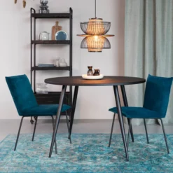 Ronde Eettafel Zwart Teak Hout -VTwonen Verkoopwinkel ronde eettafel zwart teak hout mo lumz home 02