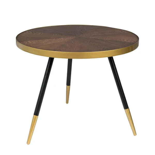 Ronde Salontafel Walnoot En Goud 1 Ronde Salontafel Walnoot En Goud