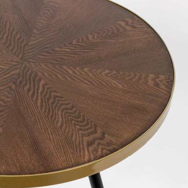 Ronde Salontafel Walnoot En Goud 4 Ronde Salontafel Walnoot En Goud - Afbeelding 4