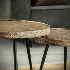 Bronzen Salontafel Set Rond 5 Bronzen Salontafel Set Rond -VTwonen Verkoopwinkel ronde salontafelset bronskleurig zobilo giani 03