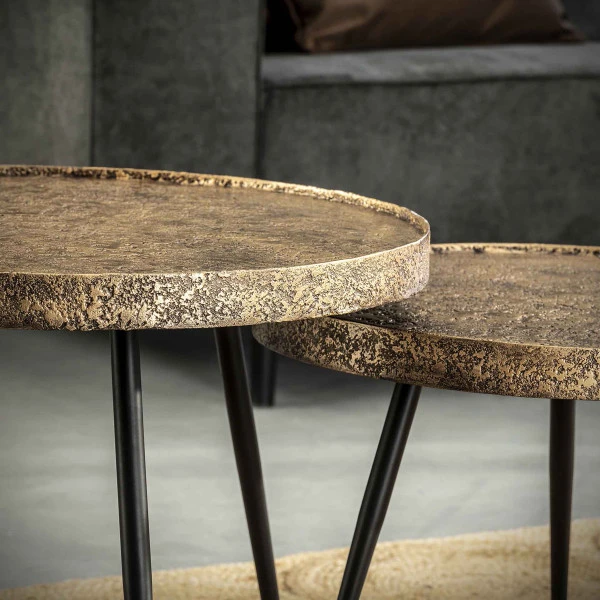 Bronzen Salontafel Set Rond 3 Bronzen Salontafel Set Rond - Afbeelding 3