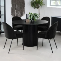 Ronde Tafel Zwart -VTwonen Verkoopwinkel ronde tafel zwart bodio sway 02