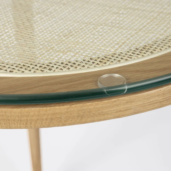 Rotan Bijzettafel Met Glasplaat 4 Rotan Bijzettafel Met Glasplaat - Afbeelding 4