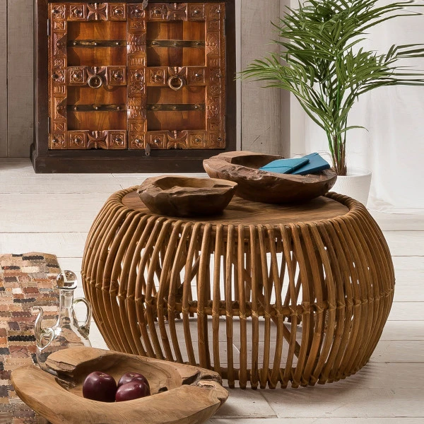 Salontafel Rotan En Teak 60 Cm 1 Salontafel Rotan En Teak 60 Cm