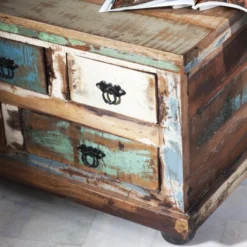 Salontafel Gerecycled Sloophout -VTwonen Verkoopwinkel salontafel sloophout met 5 lades 03