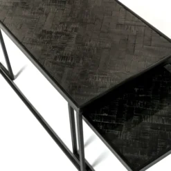 Salontafelset Van Zwart Teak Hout -VTwonen Verkoopwinkel salontafelset van zwart teak hout black teak bodio 03