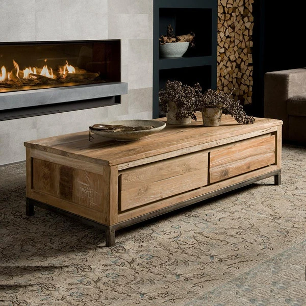 Teak Salontafel Met Lades 1 Teak Salontafel Met Lades