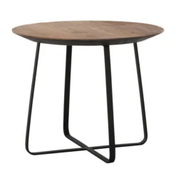 Ronde Salontafel Teak Verjongde Rand