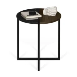 Tafeltje Walnoot En Zwart Marmer -VTwonen Verkoopwinkel temahome sonata tafeltje walnoot en zwart marmer 04