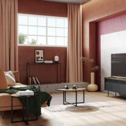 Tafeltje Walnoot En Zwart Marmer -VTwonen Verkoopwinkel temahome sonata tafeltje walnoot en zwart marmer 09