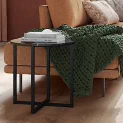 Tafeltje Walnoot En Zwart Marmer -VTwonen Verkoopwinkel temahome sonata tafeltje walnoot en zwart marmer 10