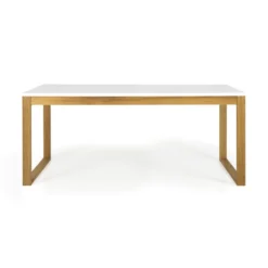 Scandinavische Eettafel Wit Met Eiken