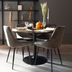 Ronde Eettafel Trompetvoet -VTwonen Verkoopwinkel tenzo taco ronde eettafel trompetvoet 02