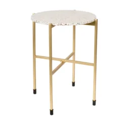 Terrazzo Bijzettafel Met Messing
