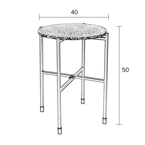 Terrazzo Bijzettafel Met Messing 7 Terrazzo Bijzettafel Met Messing - Afbeelding 7
