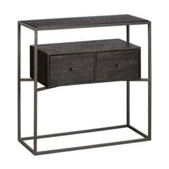 Sidetable Zwart Teak Hout