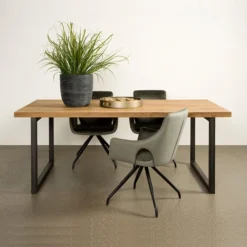 Eettafel Teak Met Staal -VTwonen Verkoopwinkel tower living lucca eettafel teak met staal 180 02 1