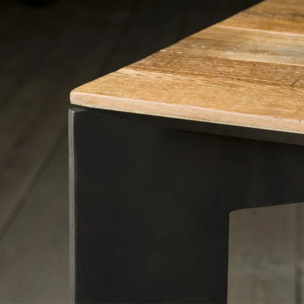 Vierkante Salontafel Metaal En Hout 2 Vierkante Salontafel Metaal En Hout - Afbeelding 2