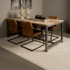 Industriële Eettafel Teak