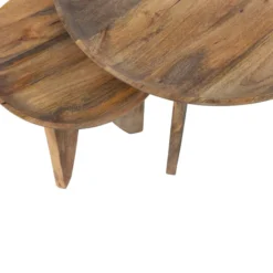 VTwonen Bijzettafelset Mangohout -VTwonen Verkoopwinkel vtwonen high heels bijzettafelset mangohout naturel 05 1