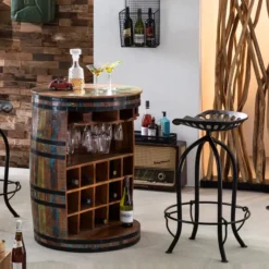 Wijnvat Bartafel Met Wijnrek